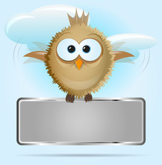 Vector background with a bird and board for text