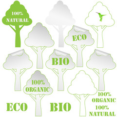 100% natural tree sign on white