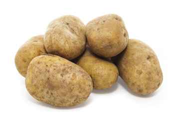 potatoes isolated on white background