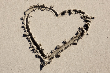 Heart on beach