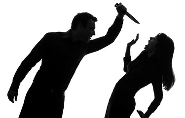 couple man killing woman  silhouette