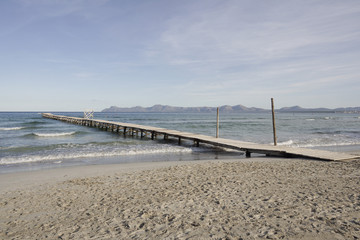 Naklejka premium Jetty on beach of Mallorca