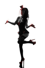 sexy woman stripper showgirl  silhouette