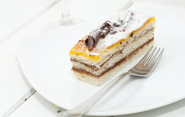 Chocolate cake with yolk