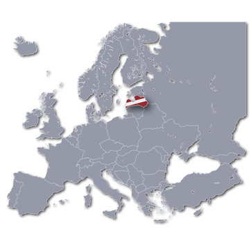 Europakarte Lettland