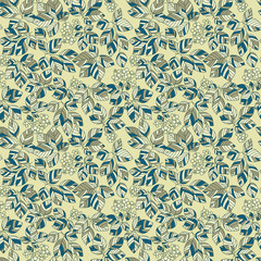 Seamless green leaves pattern