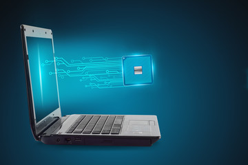 Laptop computer with electronic circuit board processor 