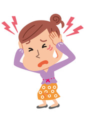 頭痛に苦しむ女性