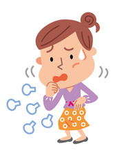 咳をする女性