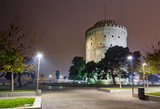 The White Tower at night, Thessaloniki, Greece
