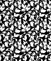 White seamless pattern, silhouette