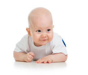 cute crawling baby boy indoors