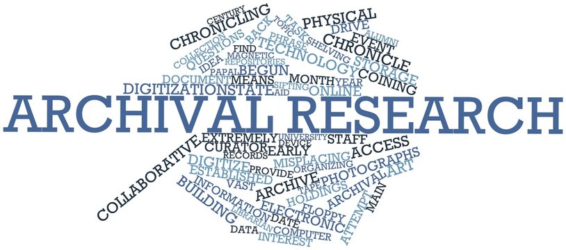 Word cloud for Archival research