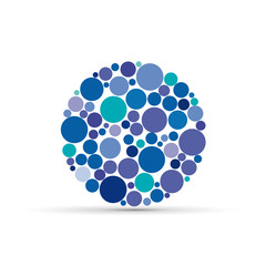 Blue circles Background   Vector © puckillustrations