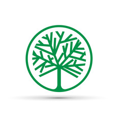 Logo green tree, forestry companies # Vector