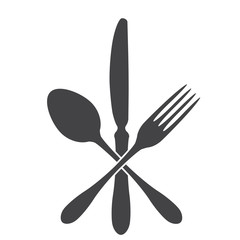 Black symbols of cutlery on White background