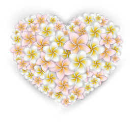 Plumeria flowers heart giftcard.