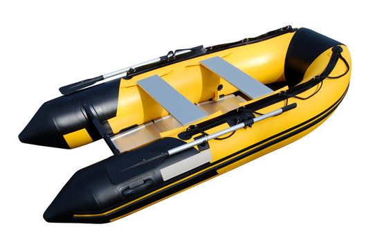 yellow inflatable boat