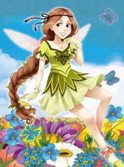 Crédence de cuisine en verre imprimé Fées et elfes La fée - Belle Manga Girl - illustration