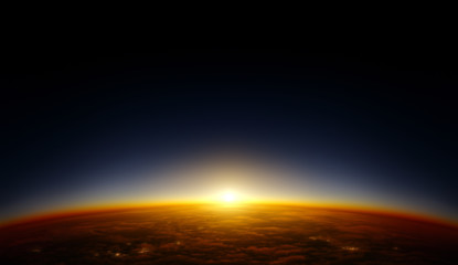 Obraz premium Sonnenuntergang vom Orbit aus