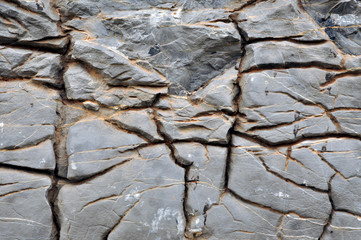 Limestone surface texture with cracks