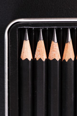 Set of black pencils
