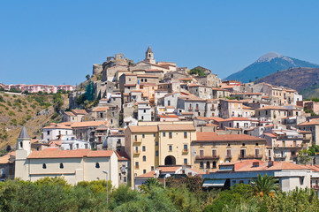 Fototapeta na wymiar Panoramiczny widok z Scalea. Kalabria. Włochy.