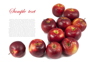 Red apples isolated on white background
