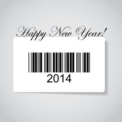 Happy new year 2014 in barcode - illustration