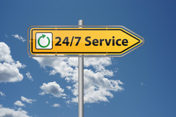 24 Stunden 7 Tage Rund um die Uhr Service