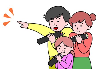 恵方巻きを食べる親子
