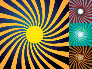 Set of abstract suns, illustration