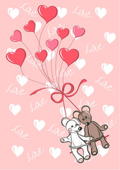 lovely mouses with heart. Valentine's Day