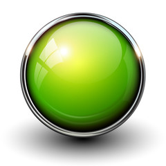 Green shiny button