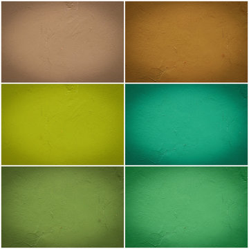 Set of different colorful wall collage