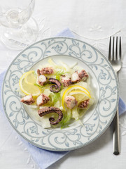salad with octopus fennel and lemon