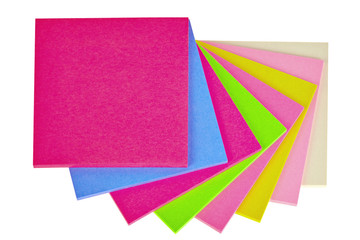 Colorful  note papers on white