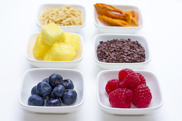 Homemade ingredients: raspberry, blueberry, pineapple & chocola