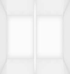 White simple empty room interior divided into two