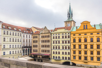 Obraz premium historic buildings at charles bridge in prague