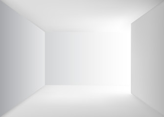 Empty end of corridor turning right - illustration