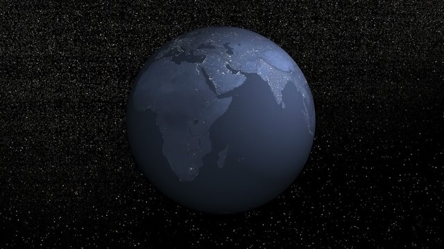 Rotation of the earth - 3D render