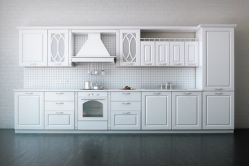 Classic Kitchen In Luxury Apartment