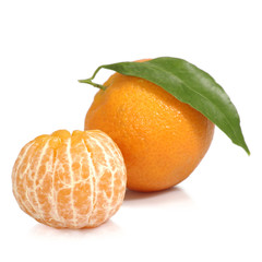 two mandarin closeup