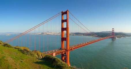 Fototapeta na wymiar San Francisco Golden Gate Bridge Panoramiczny