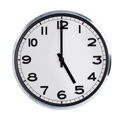Five hours on the large wall clock