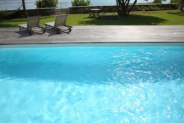 Private swimming pool in tropical area