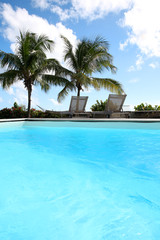 Private swimming pool in tropical area