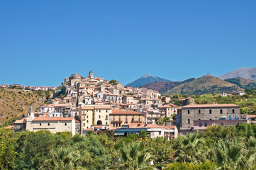 Fototapeta na wymiar Panoramiczny widok z Scalea. Kalabria. Włochy.