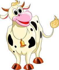 Cartoon gevlekte koe